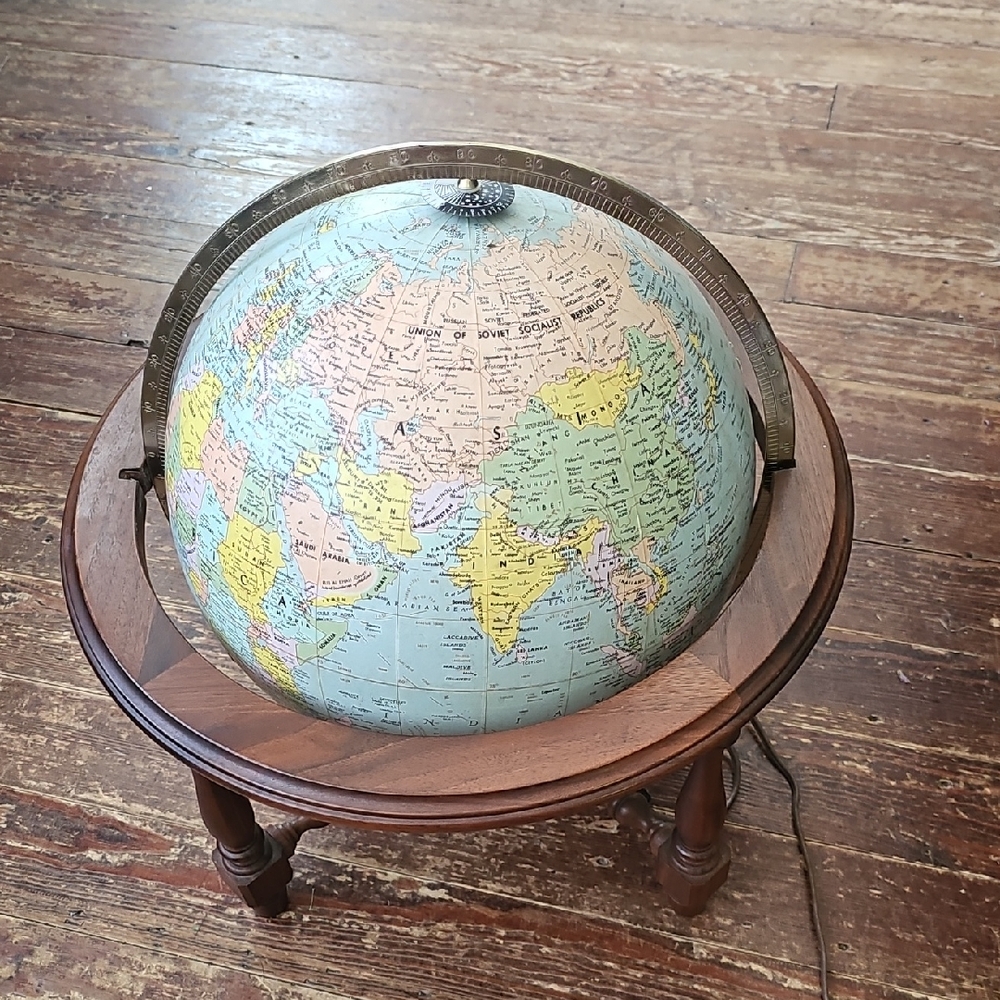 Vintage MCM Replogle 12 Inch Light Up Globe